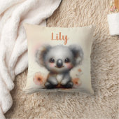 Bébé mignon Koala Nom personnalisé Oreiller (Couverture)