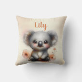 Bébé mignon Koala Nom personnalisé Oreiller (Verso)