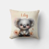 Bébé mignon Koala Nom personnalisé Oreiller (Recto)