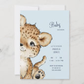 Bébé mignon Leopard Baby shower Invitation (Devant)