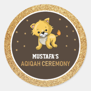 Bébé mignon Lion Aqiqah Favoriser Sticker