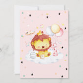 Bébé mignon Lion étoiles Anniversaire Invitation (Dos)