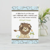 Bébé mignon Lion garçons Baby shower Invitation (Debout devant)