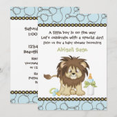 Bébé mignon Lion garçons Baby shower Invitation (Devant / Derrière)