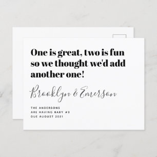 Bébé mignon Numéro 3 Faire-part de grossesse