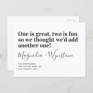 Bébé mignon Numéro 3 Faire-part de grossesse