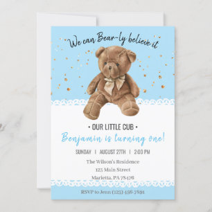 Bébé mignon Ours Anniversaire Invitation