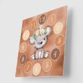 Bébé mignon Ours Enfants Horloge murale (Angle)