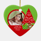 Bébé mignon ours fille photo premier ornement de N (Dos)