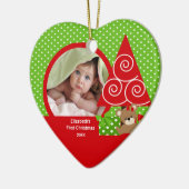 Bébé mignon ours fille photo premier ornement de N (Gauche)