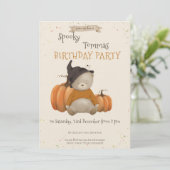 Bébé mignon Ours Halloween Anniversaire Invitation (Debout devant)