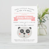 Bébé mignon Panda Ours | Invitation Baby shower (Debout devant)
