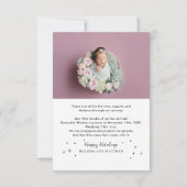 Bébé mignon photo Faire-part de naissance de Noël (Dos)