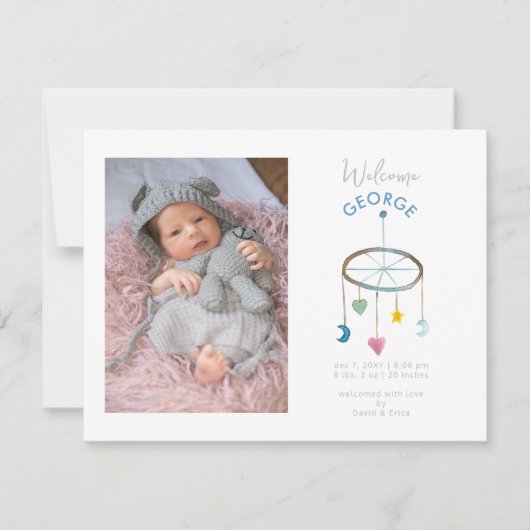 Bébé mignon photo mobile Faire-part bébé (Devant)