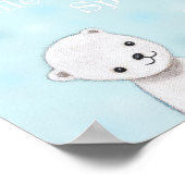 Bébé mignon Polar Ours Nursery Art Poster Pastel (Coin)