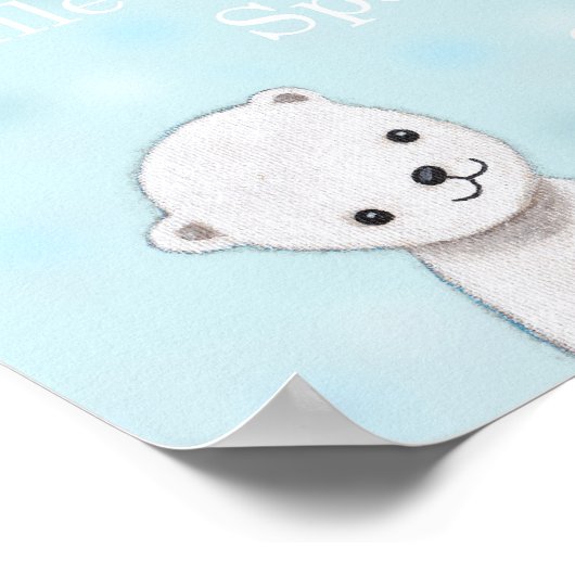 Bébé mignon Polar Ours Nursery Art Poster Pastel (Coin)
