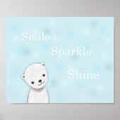 Bébé mignon Polar Ours Nursery Art Poster Pastel (Devant)