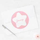 Bébé mignon rose Star Nom personnalisé Sticker (Enveloppe)