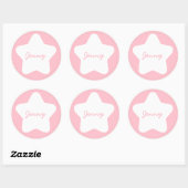 Bébé mignon rose Star Nom personnalisé Sticker (Feuille)