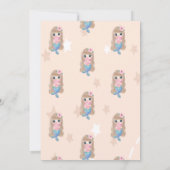 Bébé mignon sirène étoiles Anniversaire Invitation (Dos)