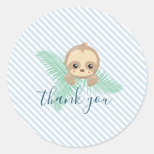 Bébé mignon Sloth Stickers de fête d'anniversaire (Devant)