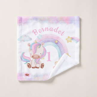 Bébé mignon Unicorn Arc-en-ciel Enfants Laver tiss