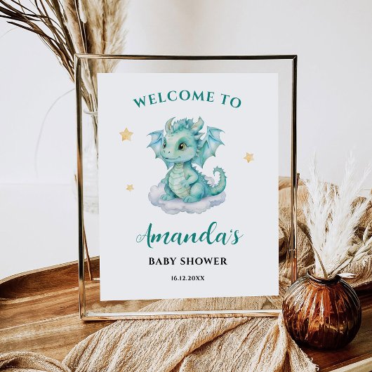 Bébé mignonne Affiche de bienvenue Dragon
