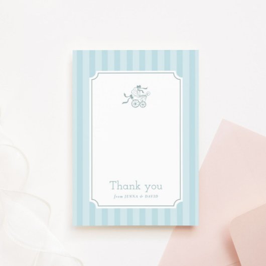 Bébé mignonne Carte de remerciements de poussette