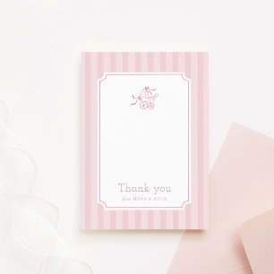 Bébé mignonne Carte de remerciements de poussette