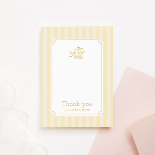 Bébé mignonne Carte de remerciements de poussette