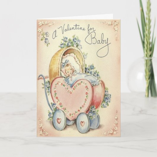Bébé mignonne Carte Vintage Saint Valentin (Devant)