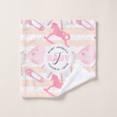Bébé mignonne fille Motif monogramme (Gant de toilette)