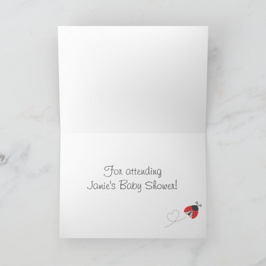 Bébé mignonne Ladybug fille, Merci (Intérieur)