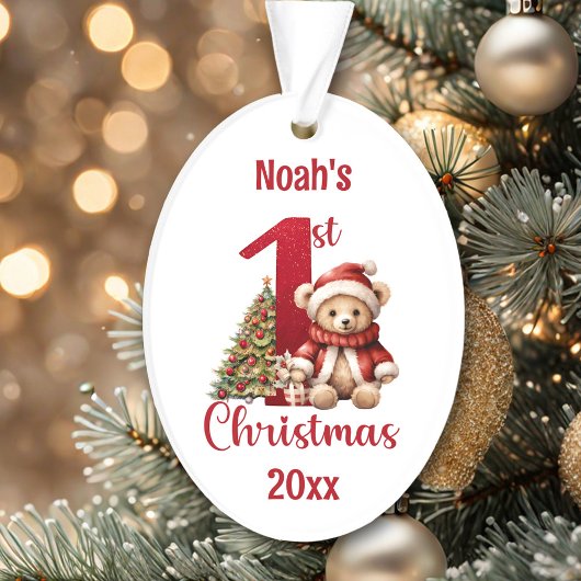 Bébé mignonne ours en peluche 1er Noël