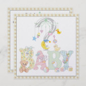 Bébé Mobile Genre Reveal Party Invitation (Devant / Derrière)