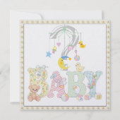 Bébé Mobile Genre Reveal Party Invitation (Devant)