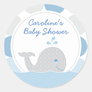 Bébé Mod Whale Bébé Douche Bleu et gris Sticker