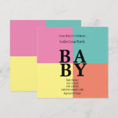 BÉBÉ moderne Blocs colorés Invitation douche (Devant / Derrière)