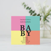 BÉBÉ moderne Blocs colorés Invitation douche (Debout devant)