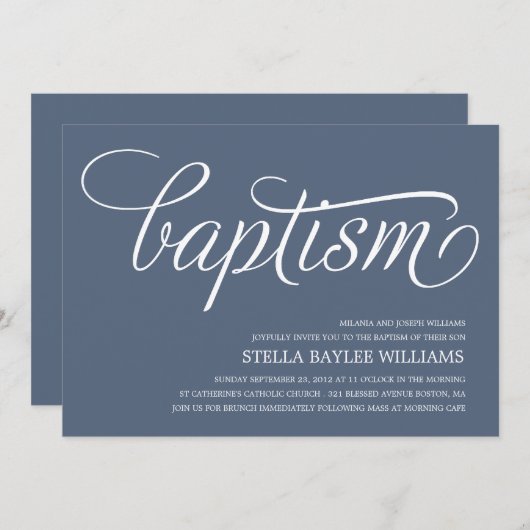 BÉBÉ MODERNE| INVITATION BAPTISME (Devant / Derrière)