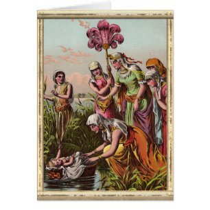 Bébé Moïse dans une peinture de panier