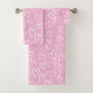 Bébé motif de coeur rose et blanc