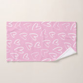 Bébé motif de coeur rose et blanc (Serviette à main)