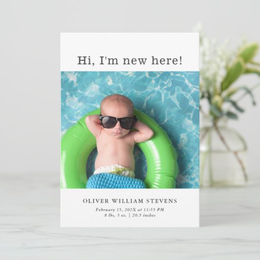 Bébé mou Faire-part de naissance photo (Debout devant)