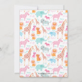 Bébé mou Safari Animaux Bébé Douche Invitations (Dos)