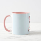 Bébé Mug rose âne - Votre couleur - Texte (Gauche)