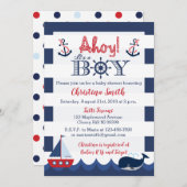 Bébé Nautique Douche Invitations Garçon (Devant / Derrière)