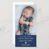 Bébé Nautique Faire-part de naissance avec photo (Devant / Derrière)