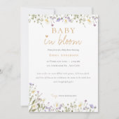 Bébé neutre en fleur baby shower Invitation (Devant)