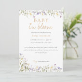 Bébé neutre en fleur baby shower Invitation (Debout devant)